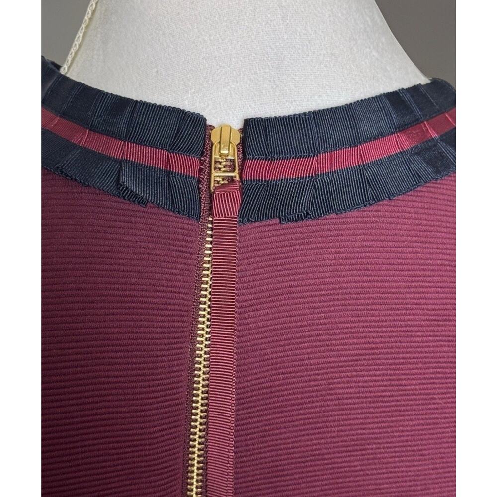 Boden Burgundy Navy Polperro Ottoman Dress | Wiggle | Retro Inspired | Stretch - Picture 8 of 8